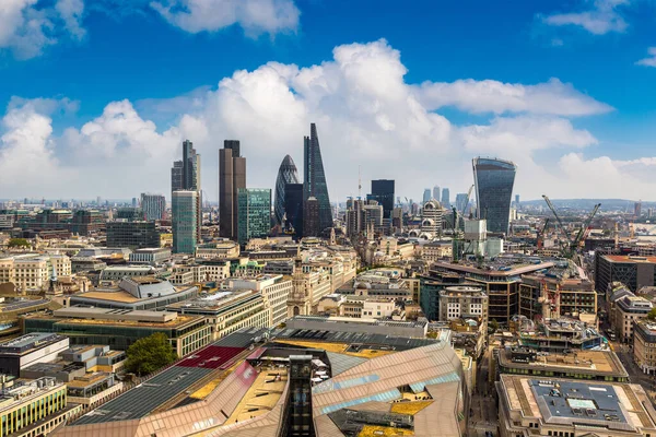 Воздушный Вид Лондон Небоскребы Финансовом Районе Англия Великобритания — стоковое фото