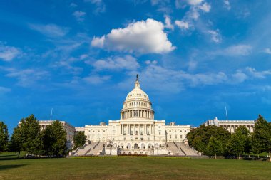 ABD Kongre Binası bir yaz günü Washington DC 'de.