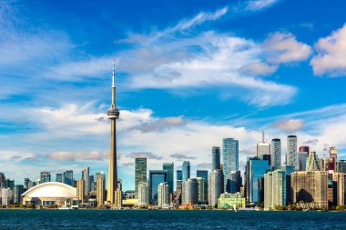 Güneşli bir günde Toronto 'nun panoramik manzarası, Ontario, Kanada