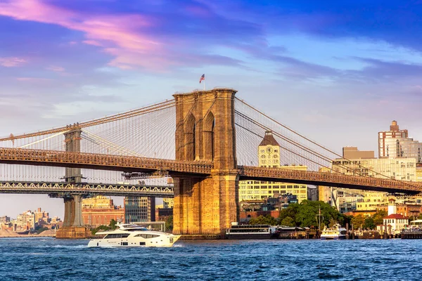 Brooklyn Bridge Und Manhattan Bridge New York City Usa — Stockfoto