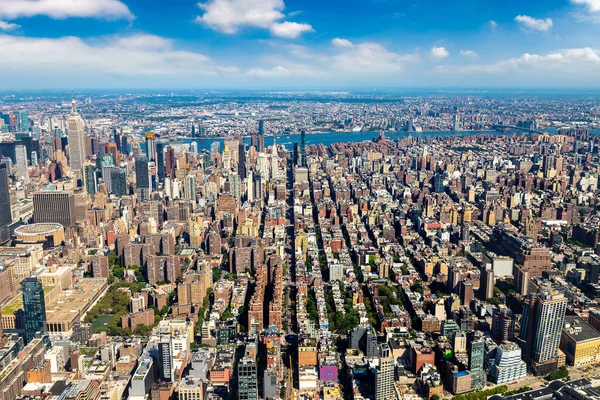 Vista Aérea Panorâmica Manhattan Nova York Eua — Fotografia de Stock