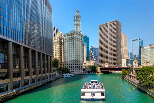 Crucero Turístico Chicago River Chicago Illinois — Foto de Stock