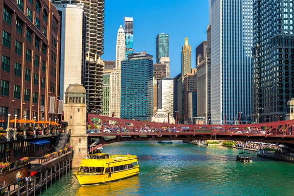 Осмотр Достопримечательностей Реке Чикаго Чикаго Иллинойс Сша — стоковое фото