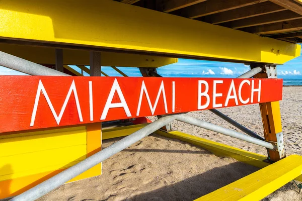 Close Van Miami Beach Bord Lifeguard Tower South Beach Miami — Stockfoto