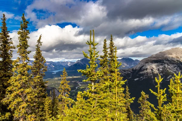 Banff Ulusal Parkı Ndaki Bow Valley Panoramik Hava Manzarası Kanada — Stok fotoğraf