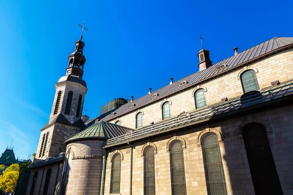 Kathedraal Basiliek Van Notre Dame Quebec Quebec Stad Een Zonnige — Stockfoto