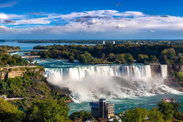 Vista Aérea Panorámica Vista Lateral Canadiense Las Cataratas Del Niágara — Foto de Stock