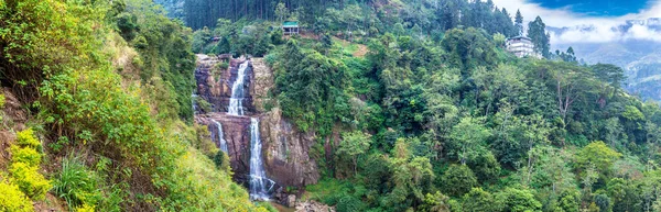 Panorama Ramboda Waterfall Summer Day Sri Lanka — стокове фото