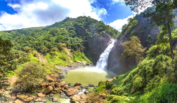 Panorama Cascade Dunhinda Par Une Journée Ensoleillée Sri Lanka — Photo