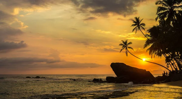 Panorama Sunset Dalawella Beach Sri Lanka — Stock Photo, Image
