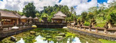 Endonezya, Bali 'deki Pura Tirta Boş Tapınağı' nda kutsal su panoraması