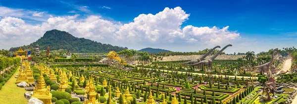 Panorama Nong Nooch Tropická Botanická Zahrada Pattaya Thajsko Slunečného Dne — Stock fotografie