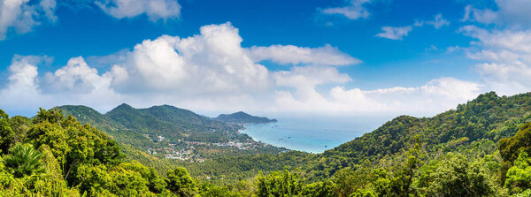 Panorama of  Panoramic aerial view of Koh Tao island, Thailand