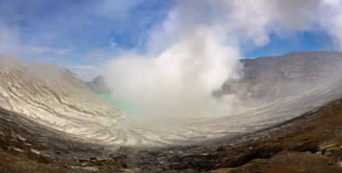 Aktif volkan krateri Ijen Panoraması, Java Adası, Endonezya