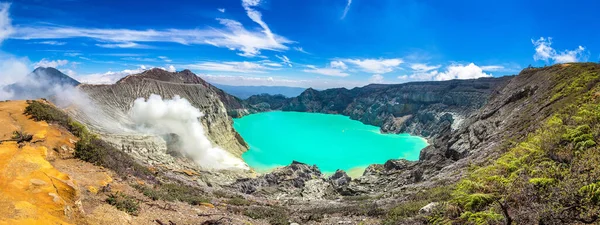 Panorama Crater Active Volcano Ijen Java Island Indonesia — Stock Photo, Image