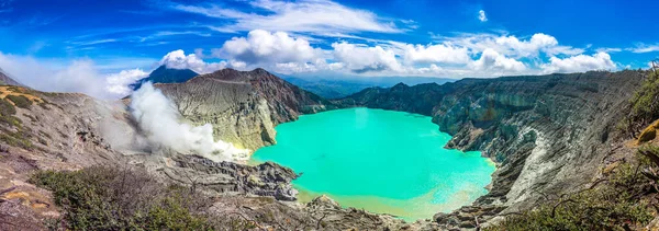 Panorama Crater Active Volcano Ijen Java Island Indonesia — Stock Photo, Image