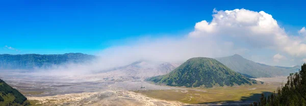Panorama Della Polvere Vulcanica Intorno Vulcano Bromo Isola Java Indonesia — Foto Stock