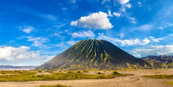 Panorama Del Volcán Bromo Isla Java Indonesia Vista Aérea Panorámica — Foto de Stock