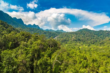 Malezya 'daki Langkawi adasının panoramik hava manzarası