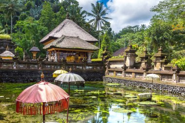 Endonezya, Bali 'deki Pura Tirta Boş Tapınağı' nda kutsal su