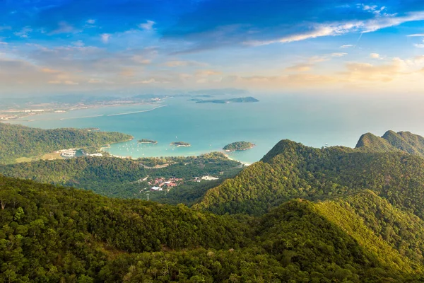Panoramiczny Widok Lotu Ptaka Wyspę Langkawi Malezja — Zdjęcie stockowe