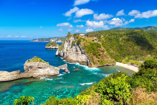 Arc Rocheux Naturel Dans Eau Mer Belvédère Atuh Beach Sur — Photo