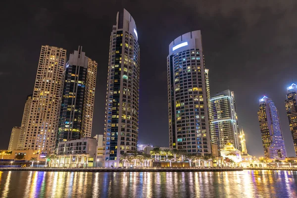 Dubai Marina Bei Nacht Dubai Vereinigte Arabische Emirate — Stockfoto