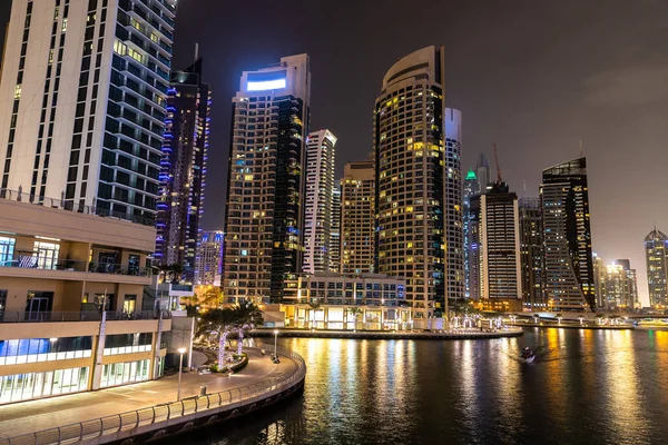 Dubai Marina Noite Dubai Emirados Árabes Unidos — Fotografia de Stock