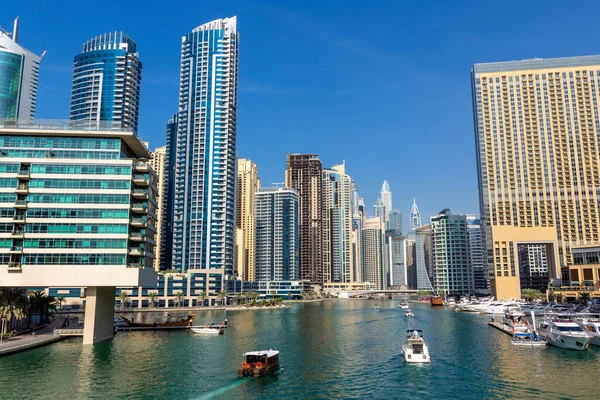 Дубай Марина Сонячний День Дубай Єднані Арабські Емірати — стокове фото