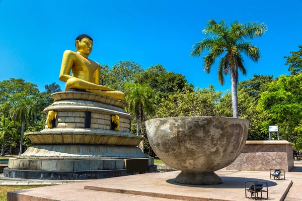 Buda Sentado Gigante Parque Viharamahadevi Colombo Sri Lanka — Foto de Stock