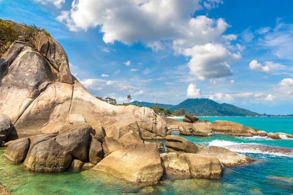 Hin Hin Yai Rocks Samui Beach Thailand Summy Day — Stock Photo, Image