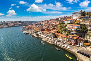 Güzel yaz gün, Portekiz Porto panoramik havadan görünümü