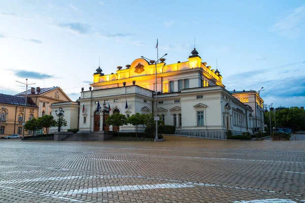 Národní Shromáždění Sofii Krásné Letní Noci Bulharsko — Stock fotografie