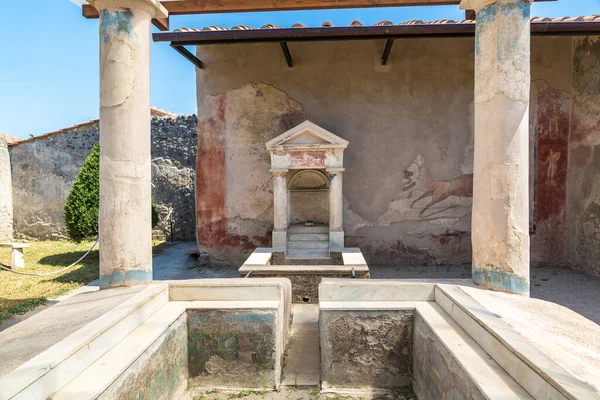 Pompeii Şehri Antika Villada Yanardağ Vesuvius Talya Patlama Bir Güzel — Stok fotoğraf