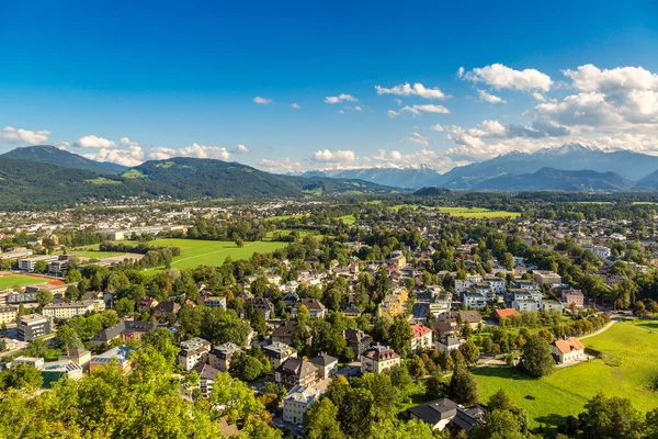 Avusturya Salzburg panoramik havadan görünümü güzel yaz gün