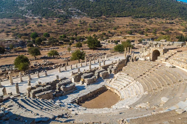 Odeon Liten Teater Antika Staden Efesos Turkiet Vacker Sommardag — Stockfoto