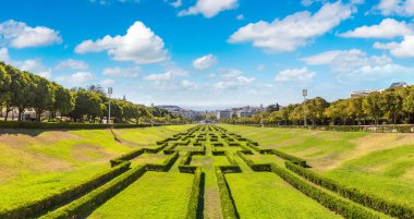 Eduardo VII park Lizbon bir güzel yaz günü, Portekiz