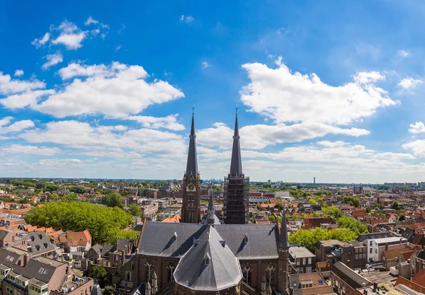 Panorama Luftaufnahme Von Delft Einem Schönen Sommertag Die Niederlande — Stockfoto
