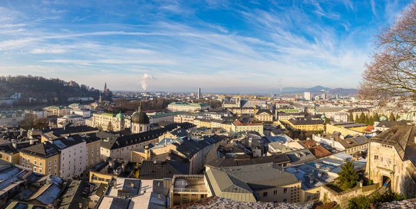 Panoramic Aerial View Salzburg Cathedral Austria Beautiful Day — Stock Photo, Image