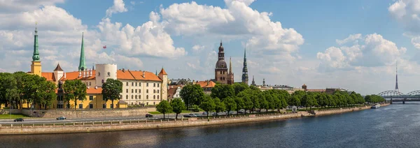 Panoramic View Old Town Riga Beautiful Summer Day Latvia — Stock Photo, Image