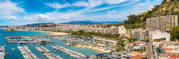 Hava panoramik Blanes Costa Brava içinde bir güzel yaz günü, İspanya