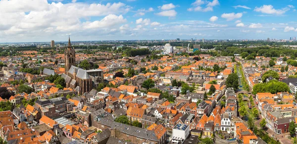 Panoramic Aerial View Delft Beautiful Summer Day Netherlands — Stock Photo, Image