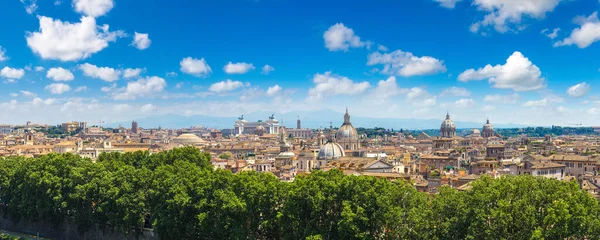 Πανοραμική Αεροφωτογραφία Της Ρώμης Στην Ιταλία Μια Καλοκαιρινή Μέρα — Φωτογραφία Αρχείου