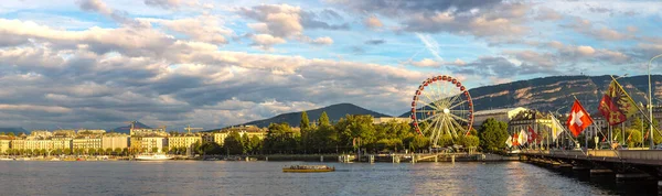 Riesenrad Genf Einem Schönen Sommertag Schweiz — Stockfoto