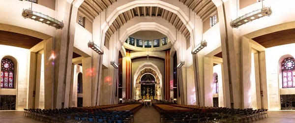 Montreal Canada April 2020 Panorama Över Interiören Saint Joseph Oratory — Stockfoto