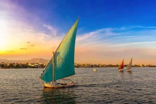 Sailboat Nile Sunset Summer Evening — Zdjęcie stockowe