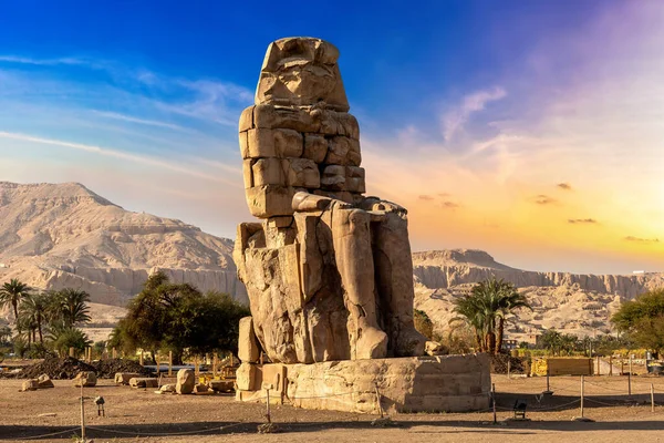 Colossi Memnon Luxor Valley Kings Egypt Sunny Day — Zdjęcie stockowe
