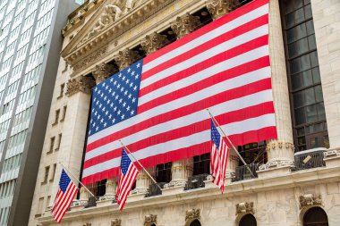 NEW YORK CITY, USA - MARCH 15, 2020:  New York Stock Exchange building at Wall Street in Manhattan, New York City, USA