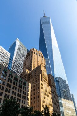 NEW YORK CITY, ABD - 29 Mart 2020: New York 'taki Dünya Ticaret Merkezi Kulesi, ABD