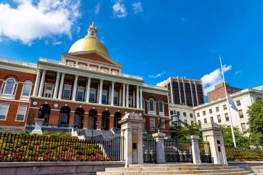 BOSTON, ABD - 29 Mart 2020: Massachusetts Eyalet Binası Boston, Massachusetts, ABD